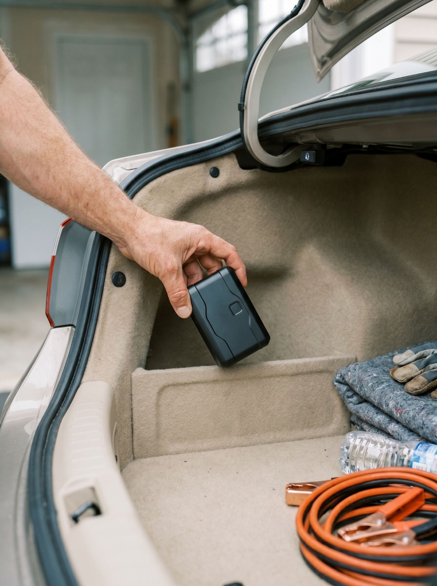 Placing the Orb in the trunk lining of a car