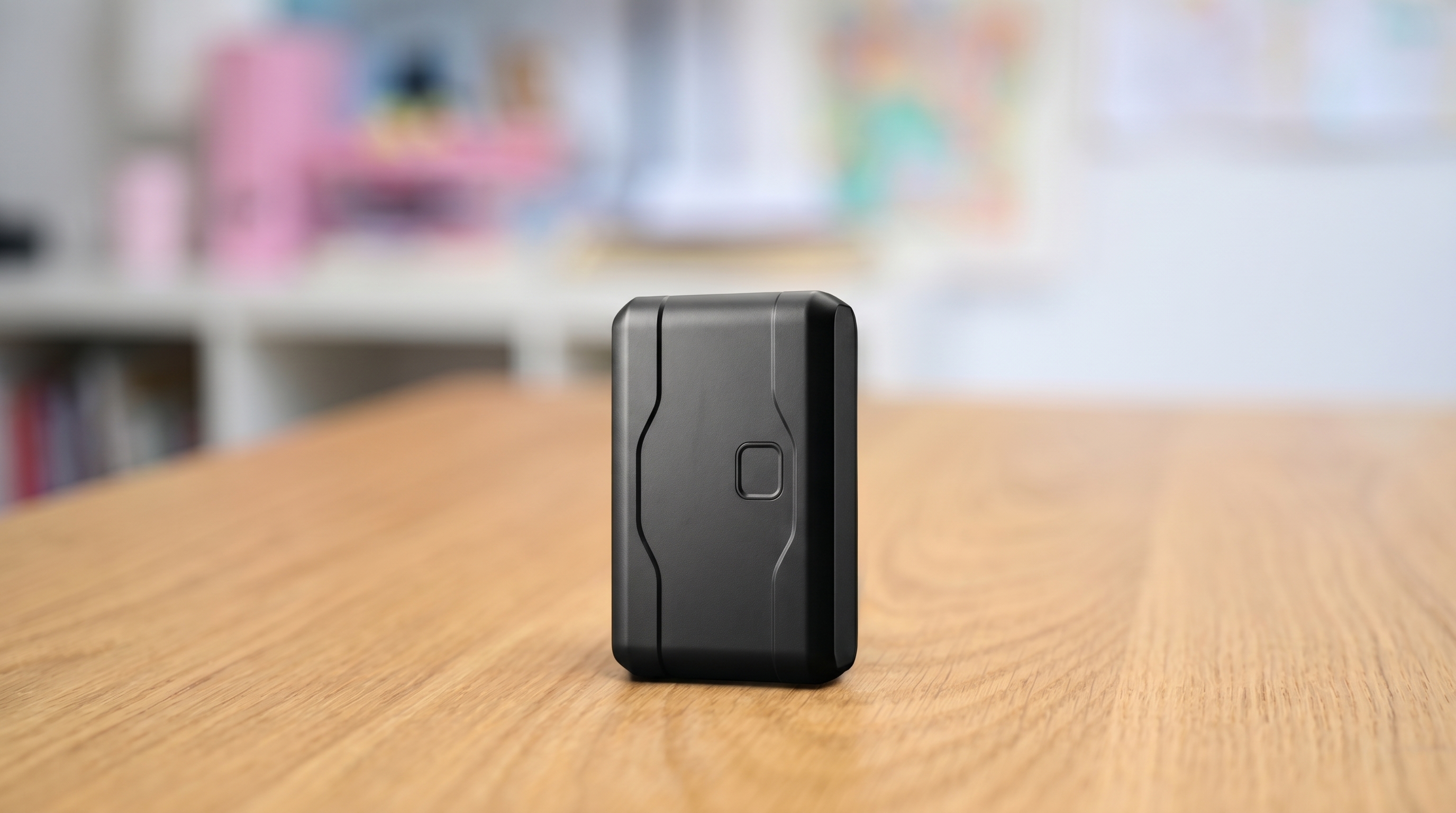 Locosafe Orb device on a wooden surface in a home
